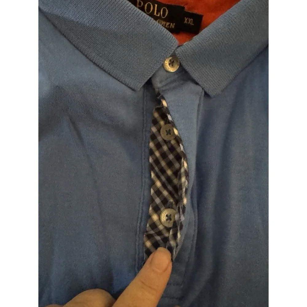 Polo Ralph Lauren Shirt Mens XL Short‎ Sleeve Plaid Collared Blue Preppy Pony